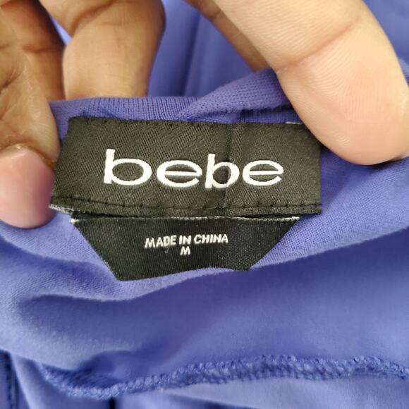 bebe Purple Strappy Open Back Bodycon Dress M - Picture 7 of 10